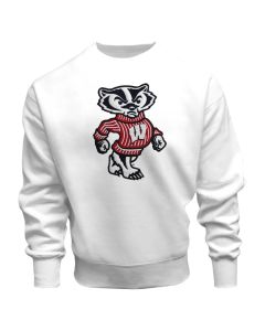 Wisconsin Badgers Tackle Twill Full Bucky Logo Crewneck Sweatshirt