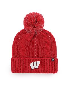 Wisconsin Badgers '47 Brand Red Women's Bauble Cuffed Pom Knit