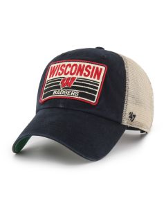 Wisconsin Badgers '47 Brand Black Fourstroke Mesh Back Cleanup Adjustable Cap