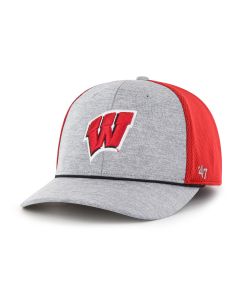 Wisconsin Badgers '47 Brand Gray & Red Harbinger Flex Trucker Cap