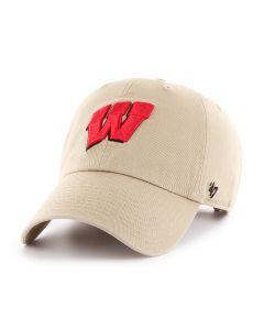 Wisconsin Badgers '47 Brand Khaki W Cleanup Adjustable Cap