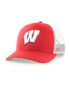 Wisconsin Badgers '47 Brand Red W Logo Mesh Back Trucker Adjustable Cap