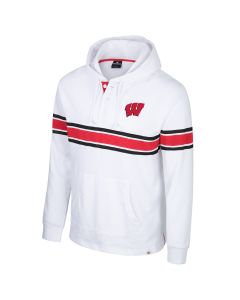 Wisconsin Badgers Colosseum White Byrde Henley Hooded Sweatshirt