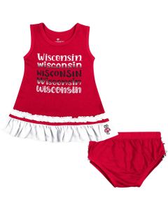 Wisconsin Badgers Colosseum Red Infant Girls Toon Dress Set