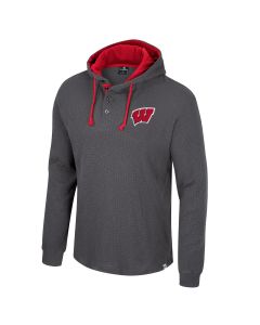 Wisconsin Badgers Colosseum Gray Affirmative Hooded Henley