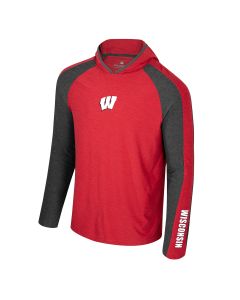 Wisconsin Badgers Colosseum Red & Gray Marty Long Sleeve Hood 