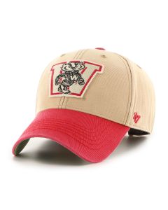 Wisconsin Badgers '47 Brand Khaki Retro Dusted Sedgwick MVP Adjustable Cap