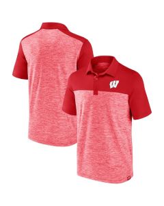 Wisconsin Badgers Red Iconic Omni Brush Space Dyed Polo