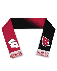 Wisconsin Badgers Black & Red Diagonal Woven Scarf