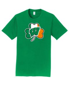 Wisconsin Badgers 2024 St. Patrick's Day W Irish Clover T-shirt