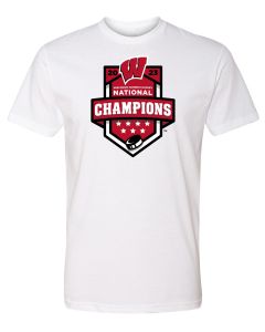 Wisconsin Badgers White 2023 Women's Hockey National Champions Official T-Shirt