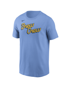 Milwaukee Brewers Nike Powder Blue City Connect Wordmark T-Shirt