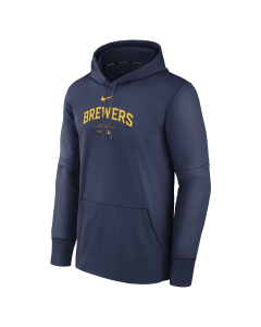 Milwaukee Brewers Nike Navy Authentic Collection Therma Hooded Sweatshirt