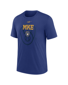 Milwaukee Brewers Nike Royal Rewind Retro Tri-Blend T-Shirt