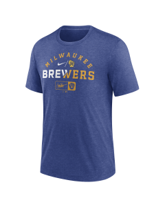 Milwaukee Brewers Nike Royal Slash Tri-Blend T-Shirt