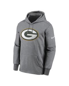 Green Bay Packers Nike Gray Logo Therma Hooded Sweatshirt