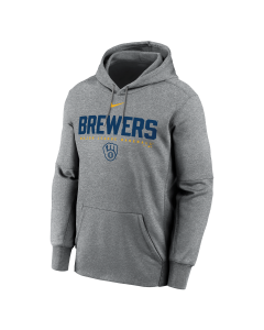 Milwaukee Brewers Nike Gray MLB Therma Hooded Sweatshirt