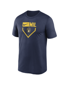 Milwaukee Brewers Nike Navy Home Plate Icon Legend T-Shirt