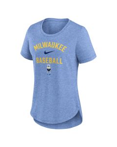 Women's Milwaukee Brewers '47 White/Black Inner Glow Dolly Cropped V-Neck T- Shirt