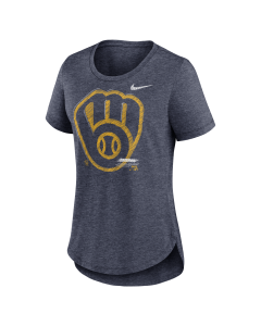 Milwaukee Brewers Nike Navy Women's Team Touch Tri-Blend T-Shirt