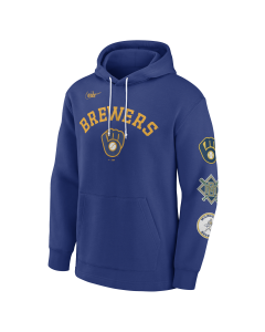 Milwaukee Brewers Nike Royal Rewind Lefty Hooded Sweatshirt