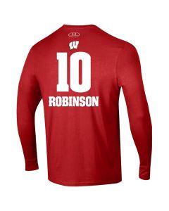 Wisconsin Badgers Under Armour Red Volleyball Replica #10 Robinson Long Sleeve T-Shirt