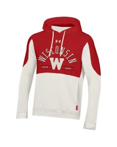 Wisconsin Badgers Under Armour Red & White Iconic Arch Hooded Sweatshirt