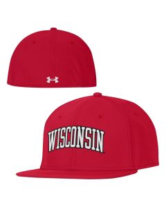 Wisconsin Badgers Under Armour Red Arch Fitted Cap