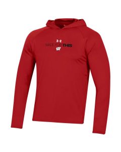 Wisconsin Badgers Under Armour Red Basketball 2024 Bench Made For This Long Sleeve Hood