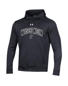 Wisconsin Badgers Under Armour Black Football State Armour Fleece Hooded  Sweatshirt
