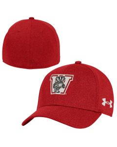 Wisconsin Badgers Under Armour Red Block Bucky Blitz Fitted Cap