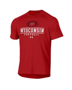 Wisconsin Badgers Under Armour Red Football Tech Short Sleeve T-Shirt