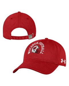 Wisconsin Badgers Under Armour Red Football Arch Helmet Adjustable Cap