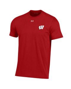 Wisconsin Badgers Under Armour Red Front Back Performance Cotton T-Shirt