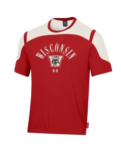 Wisconsin Badgers Under Armour Red & White Iconic Arch Block T-Shirt