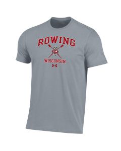 Wisconsin Badgers Under Armour Steel Gray Rowing Bucky Sport T-Shirt