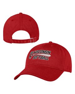 Wisconsin Badgers Under Armour Red Softball Infield Adjustable Cap