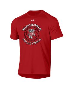 Wisconsin Badgers Under Armour Red Volleyball Tech Short Sleeve T-Shirt