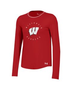 Wisconsin Badgers Under Armour Red Women's Butler Knockout Long Sleeve T-Shirt