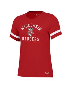 Wisconsin Badgers Under Armour Red Women's Princeton Gameday T-Shirt