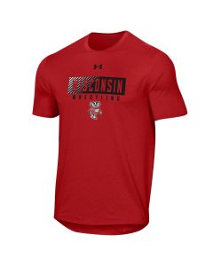 Wisconsin Badgers Under Armour Red Wrestling Shadow Vent Training T-Shirt