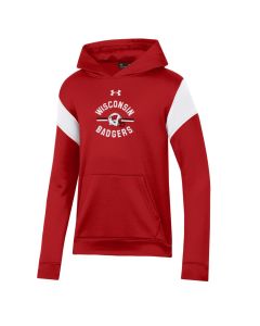 Wisconsin Badgers Under Armour Red Youth Football Game Day Terry Hooded Sweatshirt 