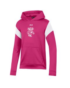 Wisconsin Badgers Under Armour Pink Youth Full Bucky Hooded Sweatshirt