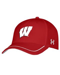 Wisconsin Badgers Under Armour 2023 Sideline Blitz Accent Stretch Fit Cap