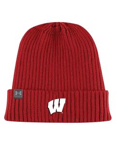 Wisconsin Badgers Under Armour Red Kids Ribbed Cuffed Beanie