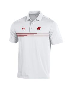 Wisconsin Badgers Under Armour 2023 T2 Green Sideline Stripe Polo