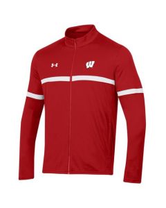 Wisconsin Badgers Under Armour Red 2023 Sideline Assist Warm Up Full Zip Jacket
