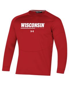 Wisconsin Badgers Under Armour Sideline Armour Fleece Crewneck Sweatshirt