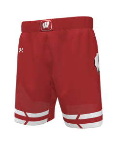 Wisconsin Badgers Under Armour Red 2023 Team Replica Basketball Shorts