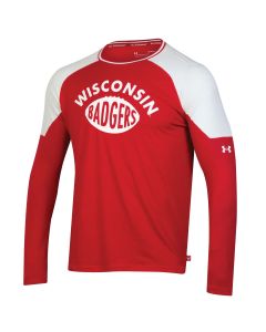 Wisconsin Badgers Under Armour Red Iconic Football Long Sleeve T-Shirt